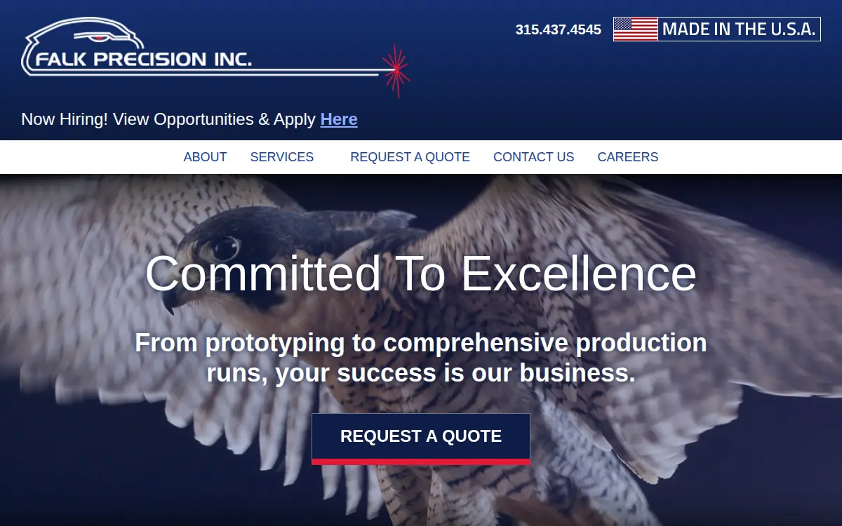 Homepage of Falk Precision INC