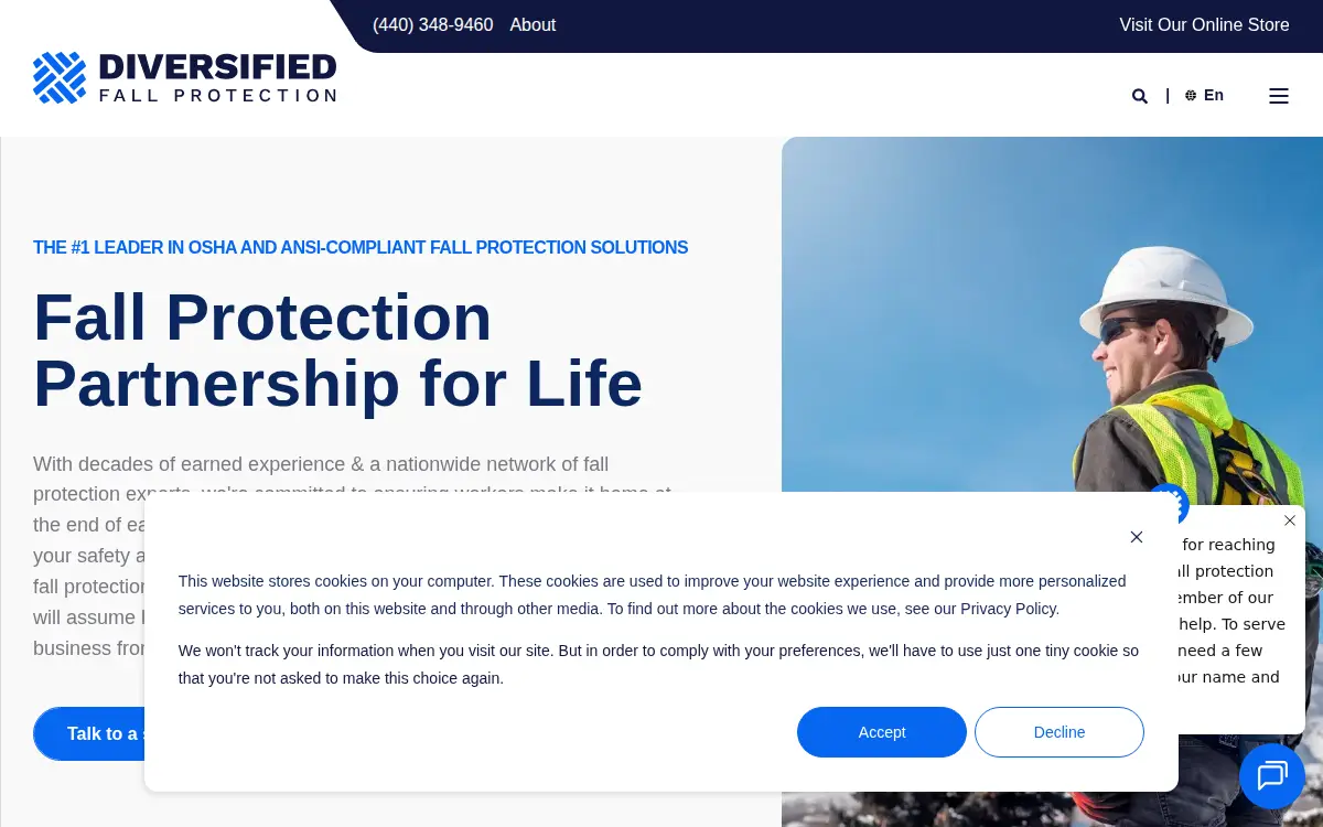 Homepage of Rooftop Anchor, INC.