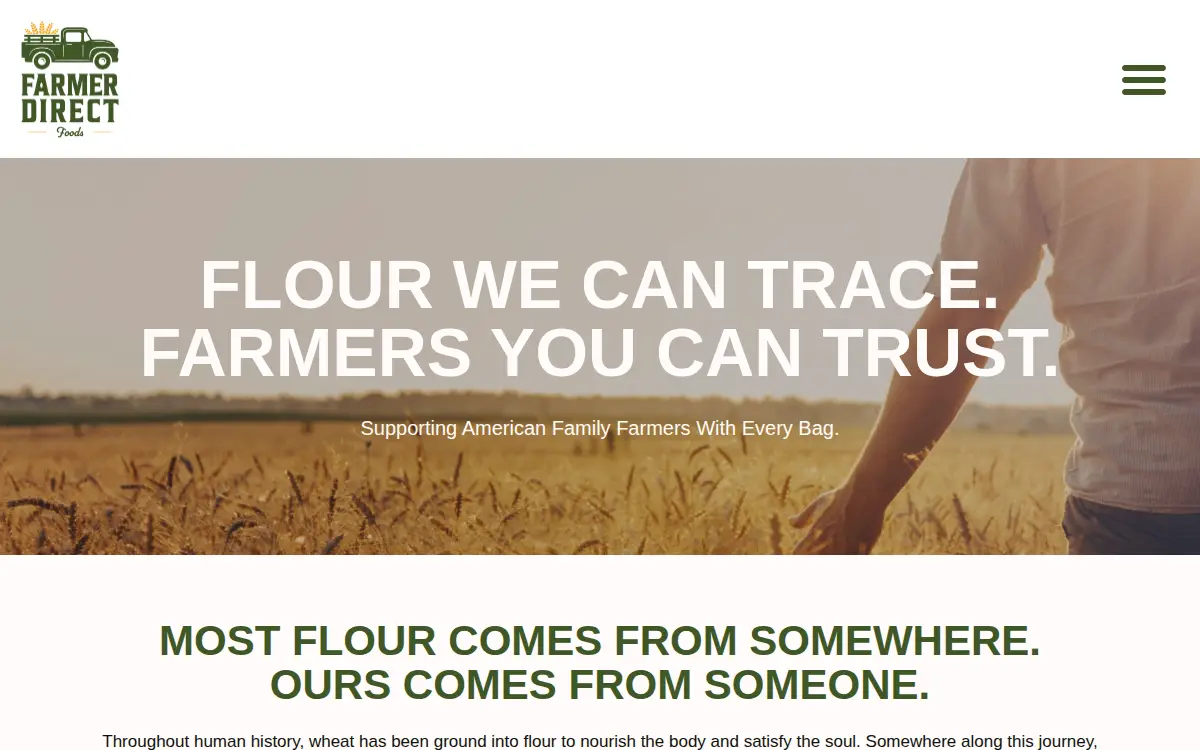 Homepage of Farmer Direct Foods LLC