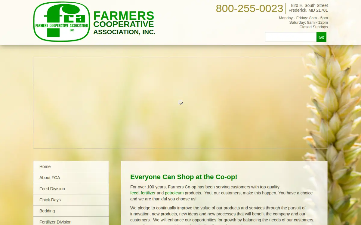 Homepage of Farmers Co-operative Association, INC