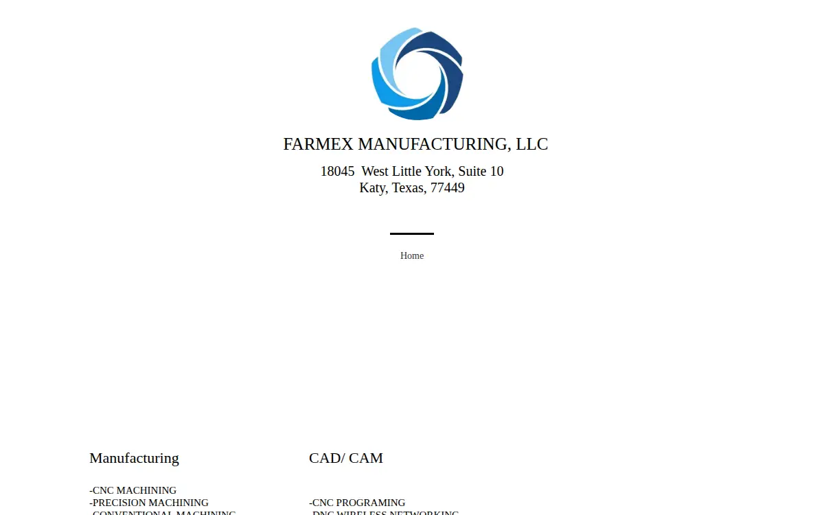 Homepage of Farmex Manufacturing, LLC