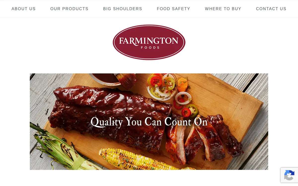 Homepage of Farmington Foods, INC