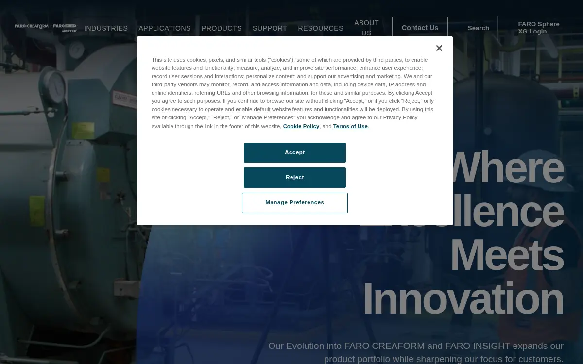 Homepage of Faro Technologies INC