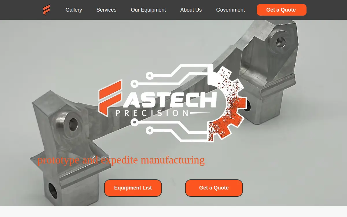 Homepage of Fastech Precision LLC