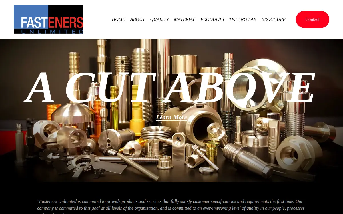 Homepage of Fasteners Unlimited INC