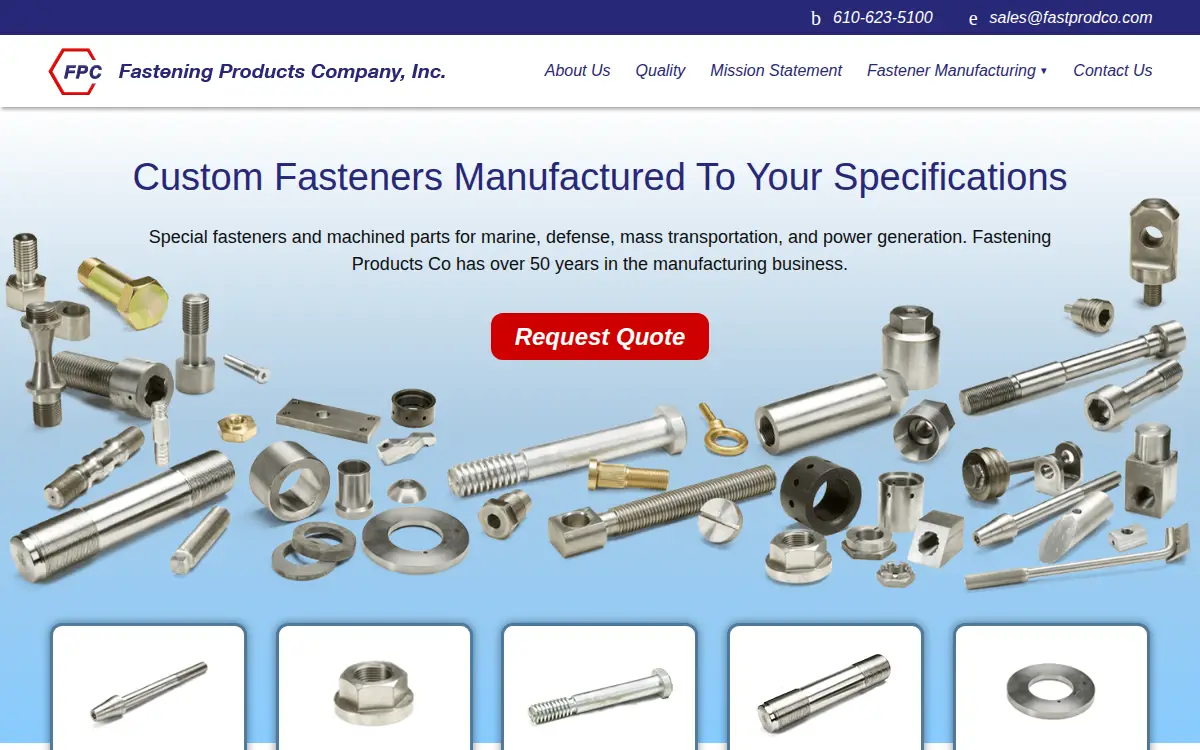 Homepage of Fastening Products Co, INC.