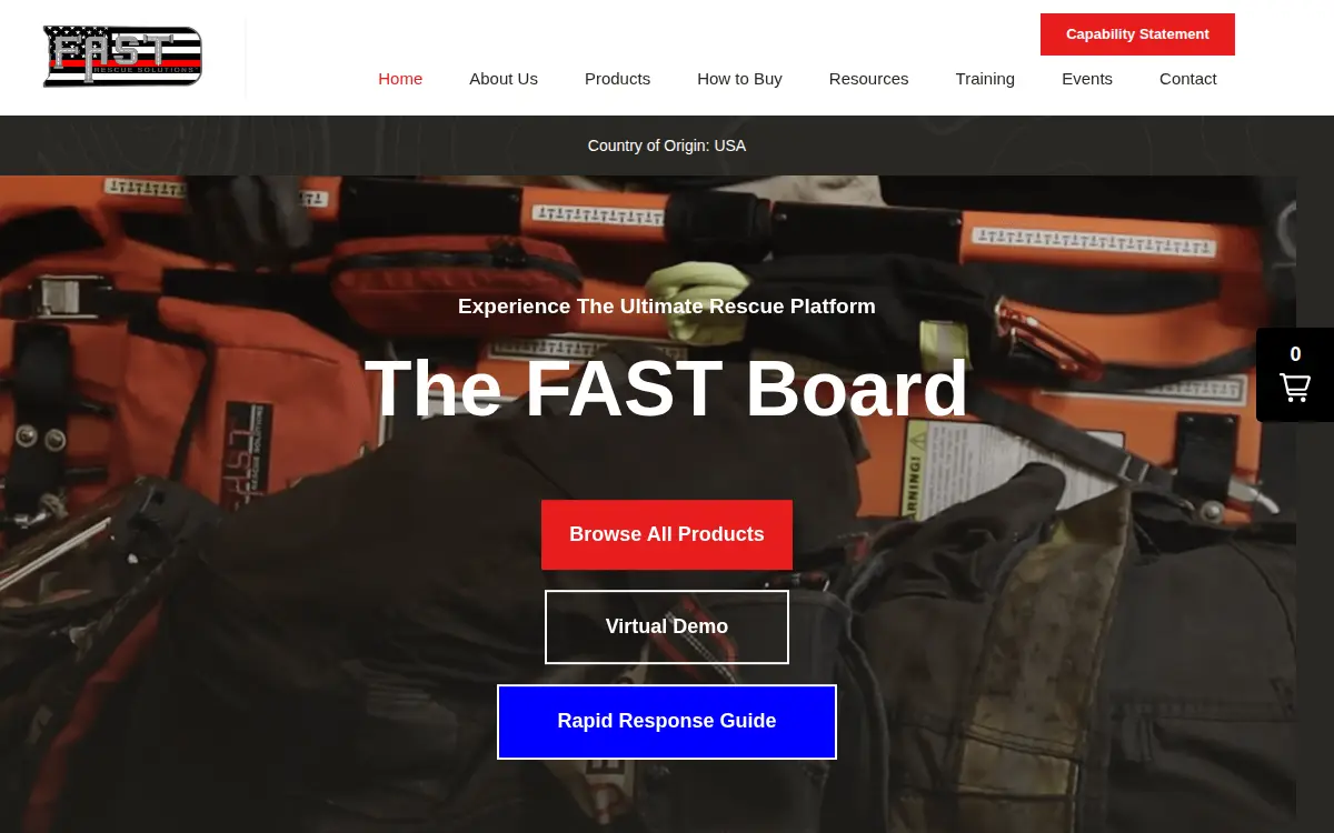Homepage of Fast Rescue Solutions, LLC