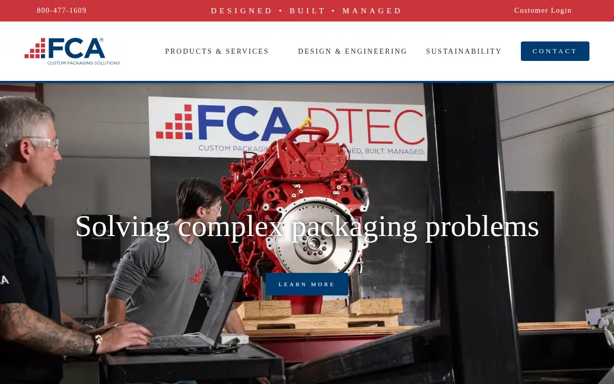 Homepage of Fca LLC