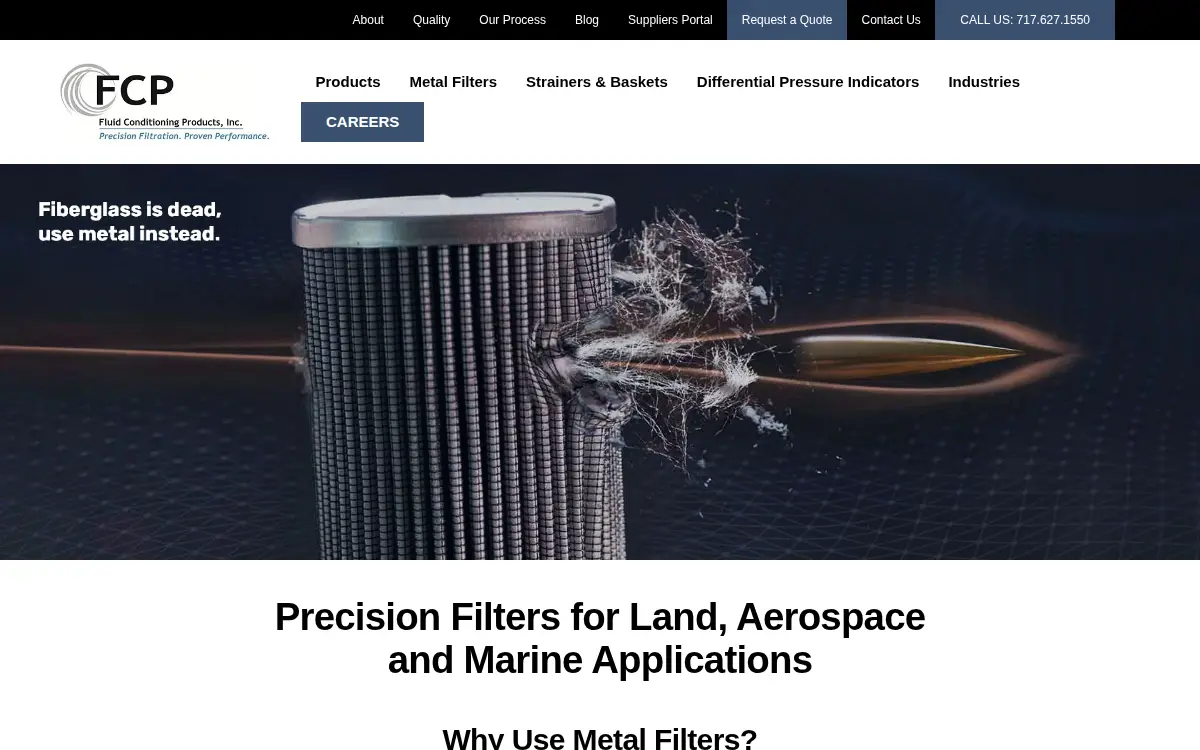 Homepage of Fluid Conditioning Products, INC.