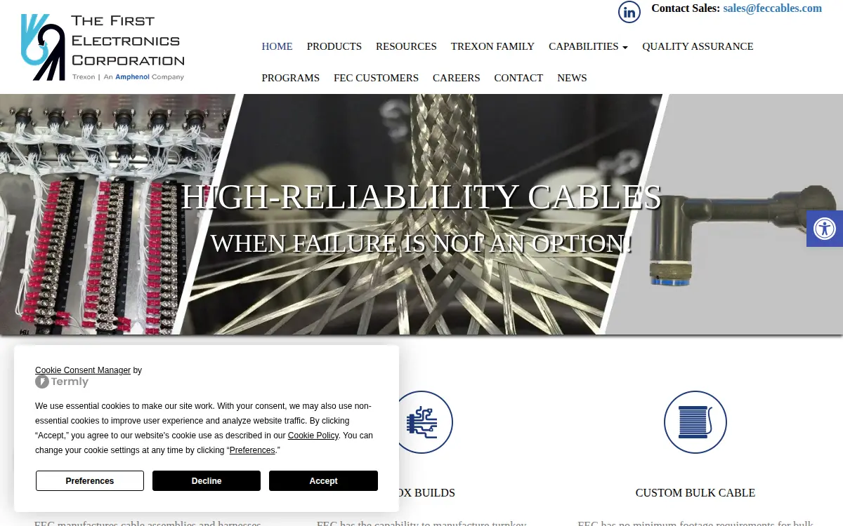 Homepage of The First Electronics Corporation