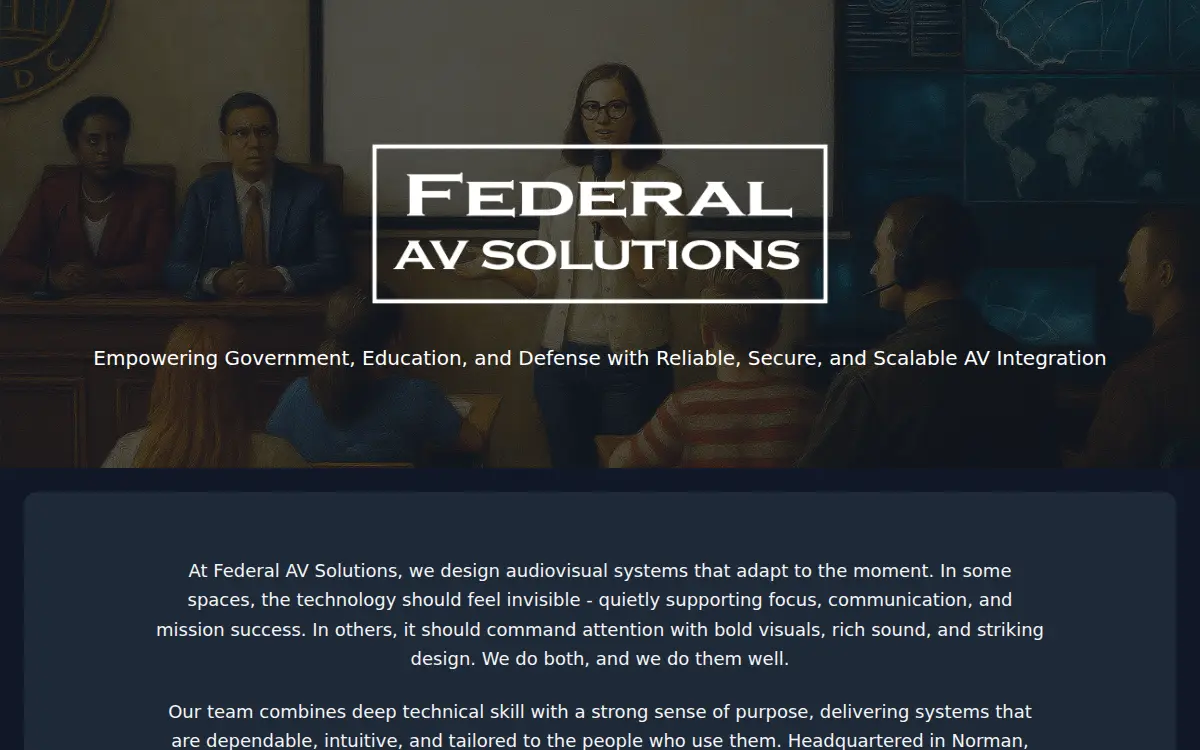 Homepage of Federal Av Solutions LLC