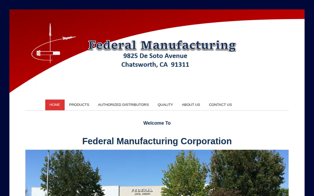 Homepage of Federal Manufacturing CORP