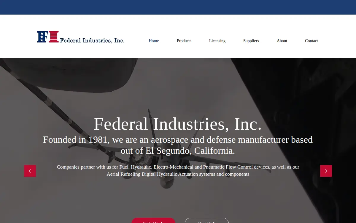 Homepage of Federal Industries, INC.