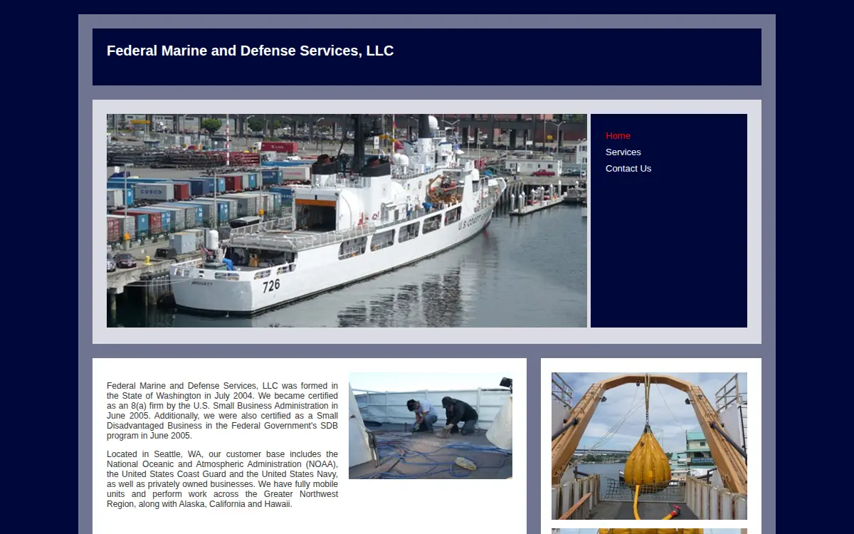 Homepage of Federal Marine & Defense Services LLC