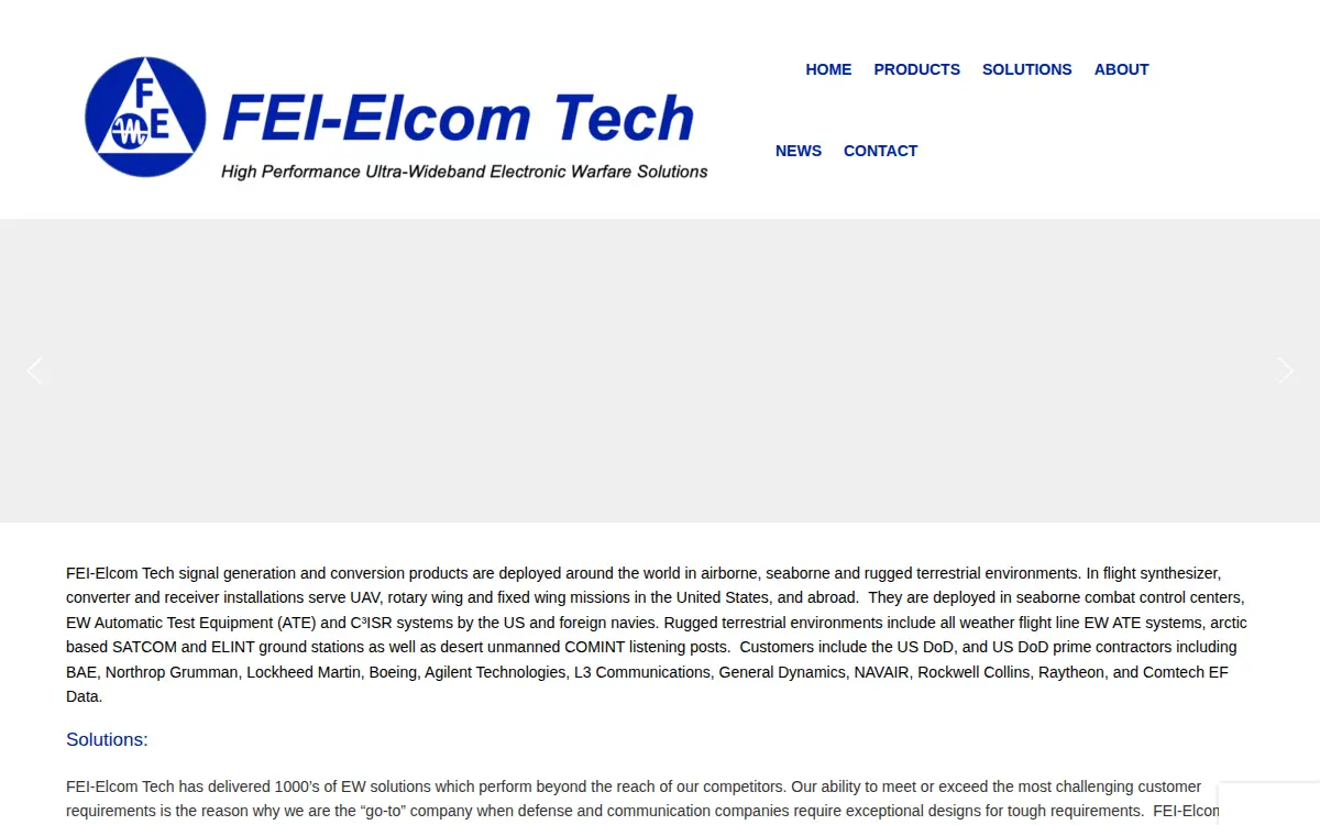 Homepage of Fei-elcom Tech, INC.