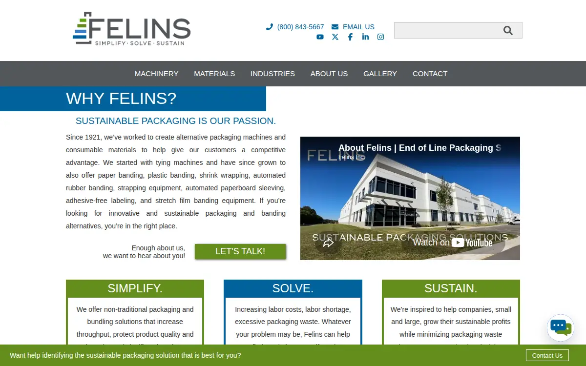 Homepage of Felins USA INC