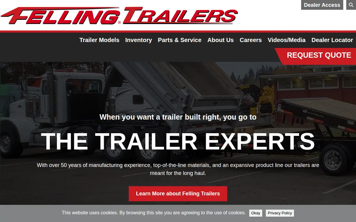 Homepage of Felling Trailers INC