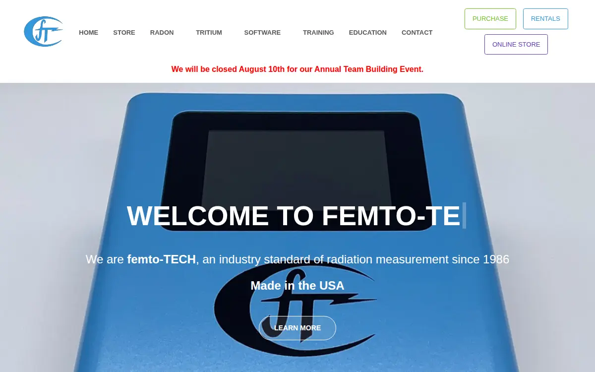 Homepage of Femto Tech INC