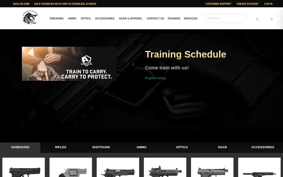 Homepage of Fenrir Gunworks & Training Solutions LLC