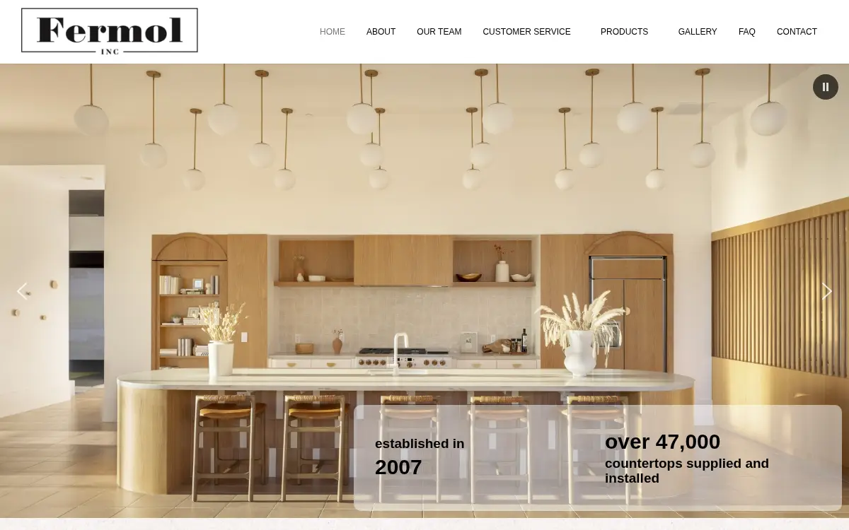 Homepage of Fermol INC.