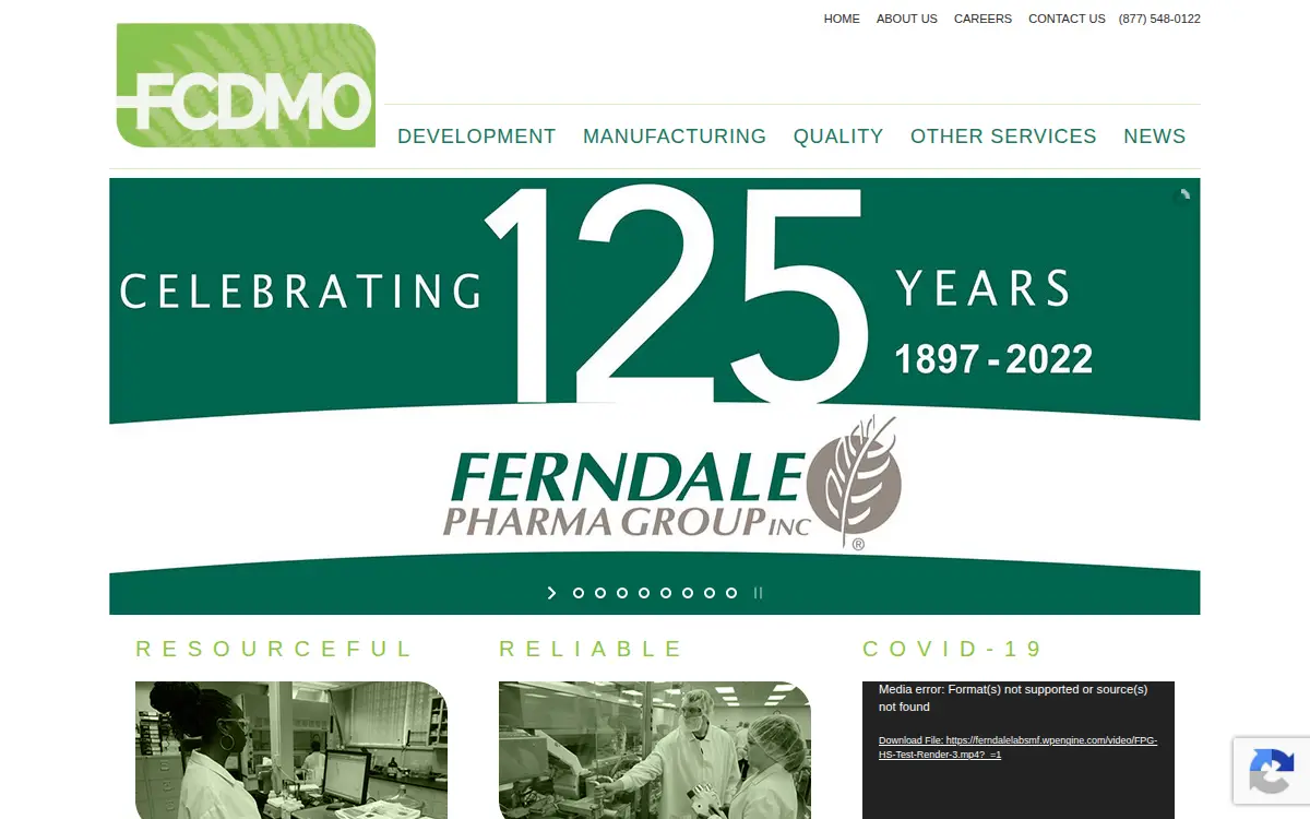 Homepage of Ferndale Laboratories INC