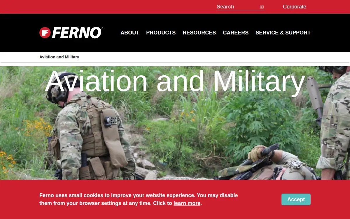 Homepage of Ferno Military Systems