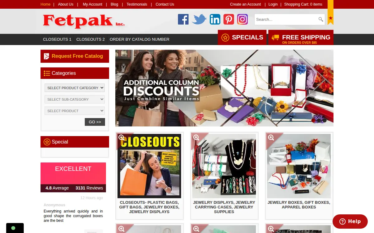 Homepage of Fetpak Holdings LLC