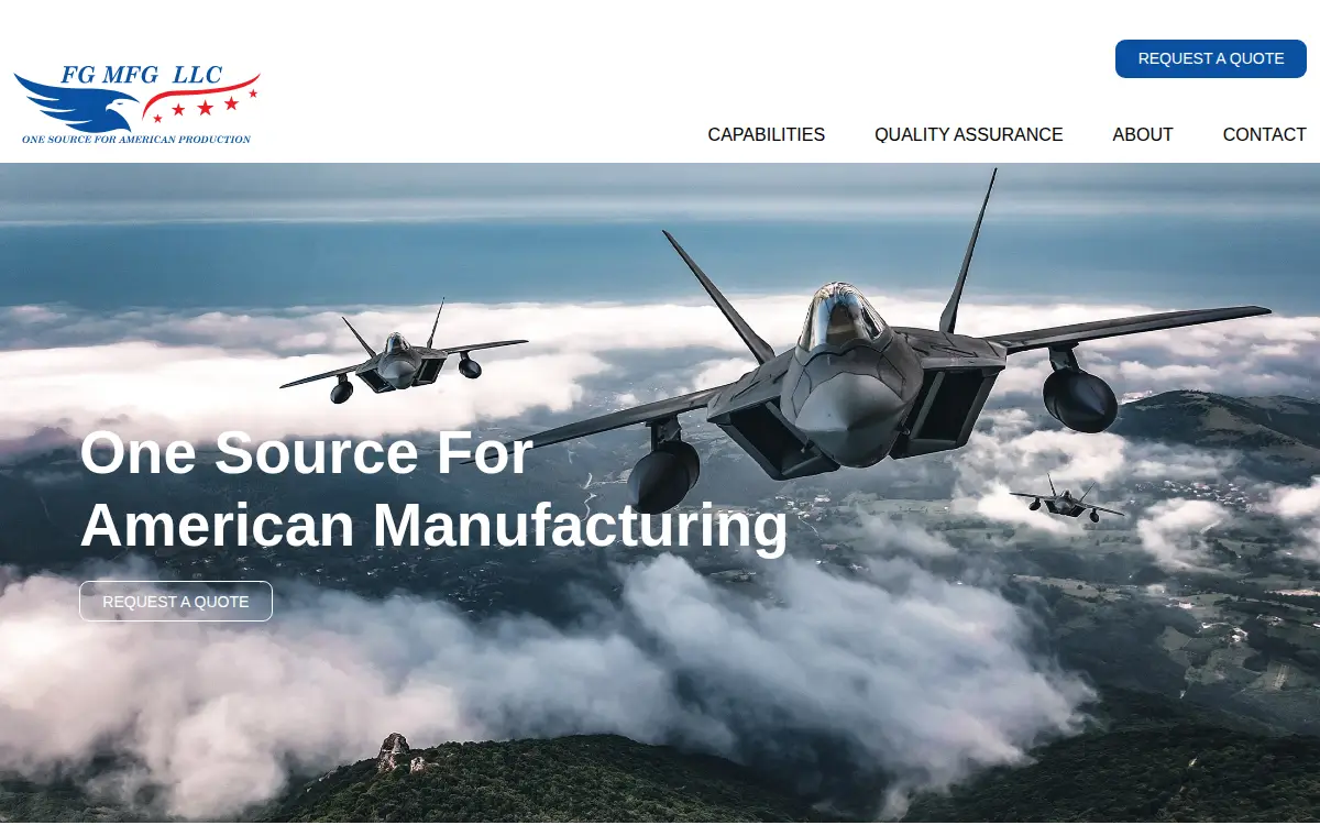 Homepage of Fg Mfg LLC