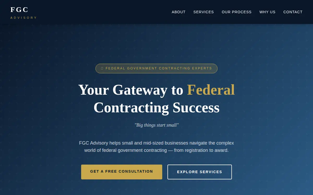 Homepage of Fgc Advisory Group LLC