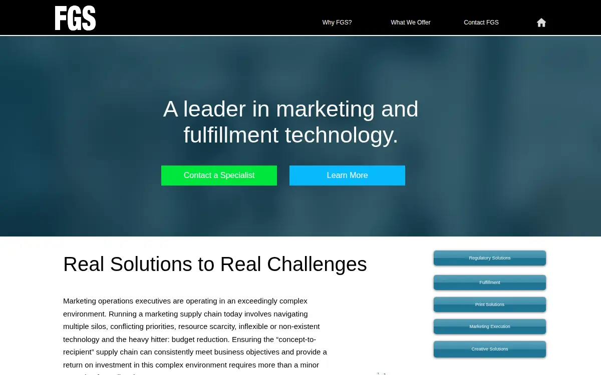 Homepage of Financial Graphic Services, INC