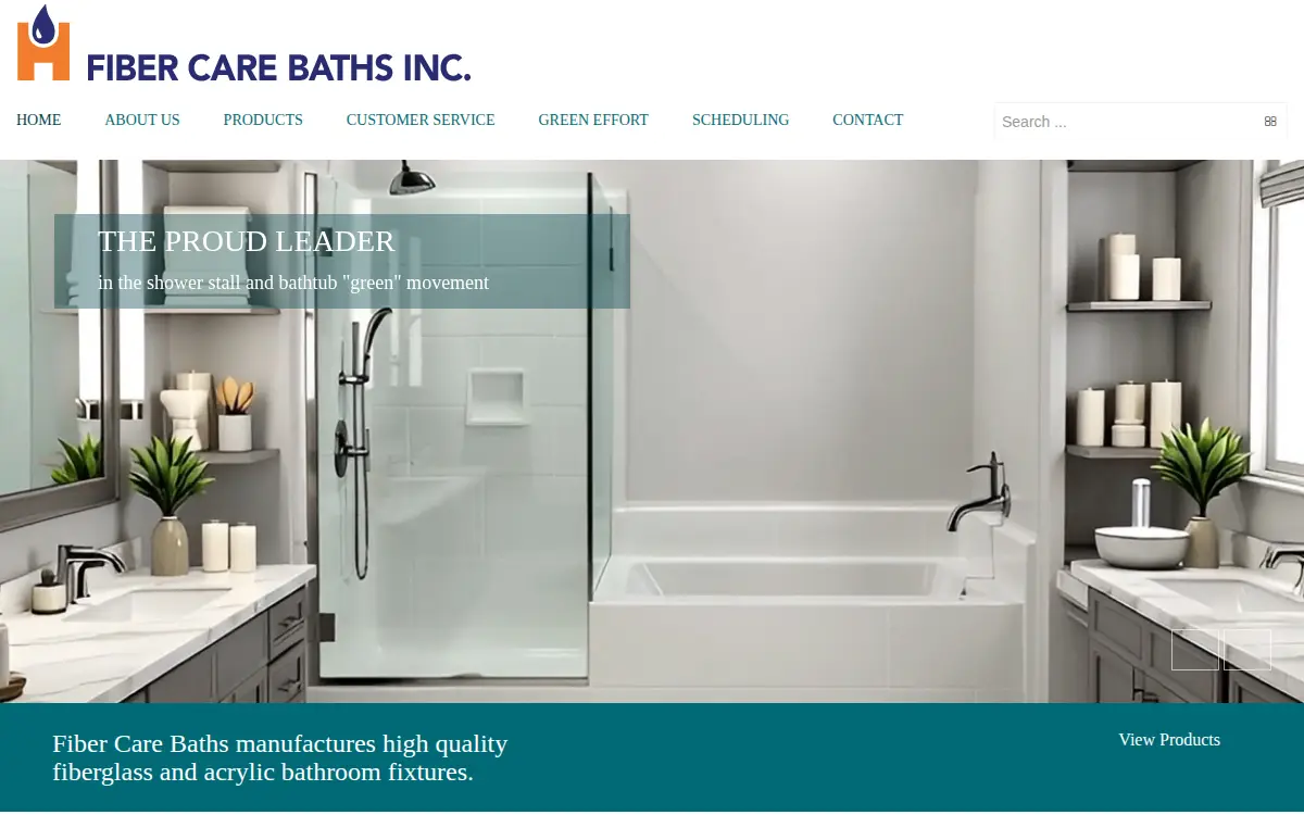 Homepage of Fiber Care Baths, INC.