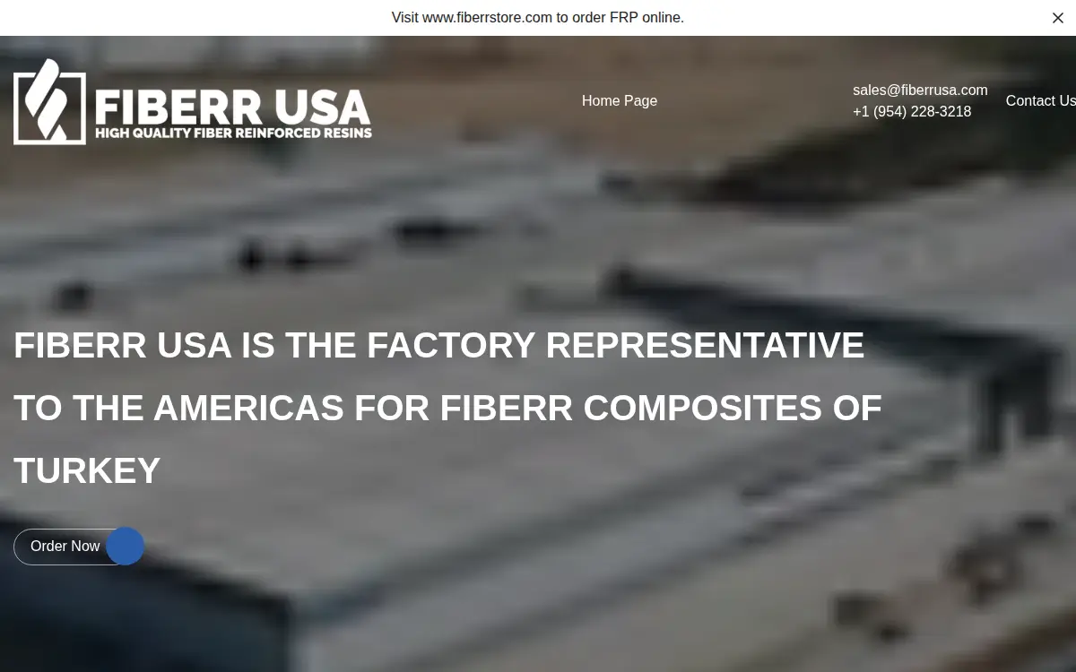 Homepage of Fiberr Usa, LLC