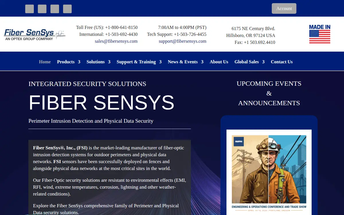 Homepage of Fiber Sensys, INC.