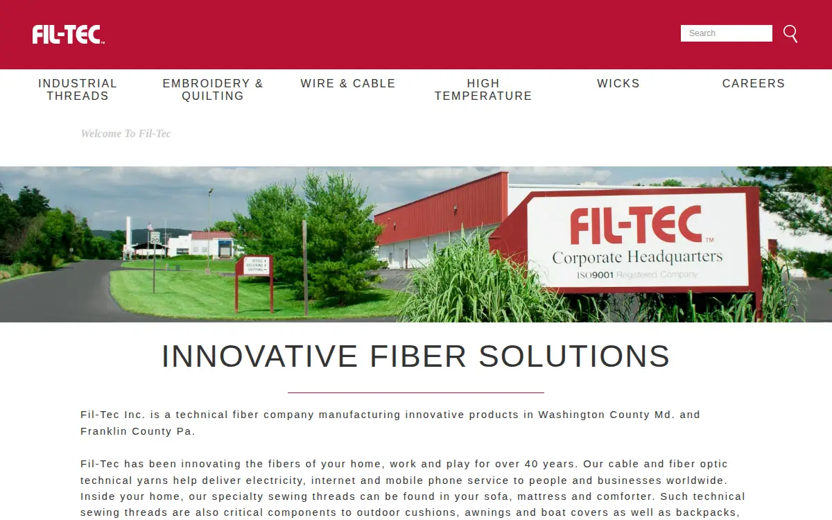 Homepage of Fil-tec, INC.