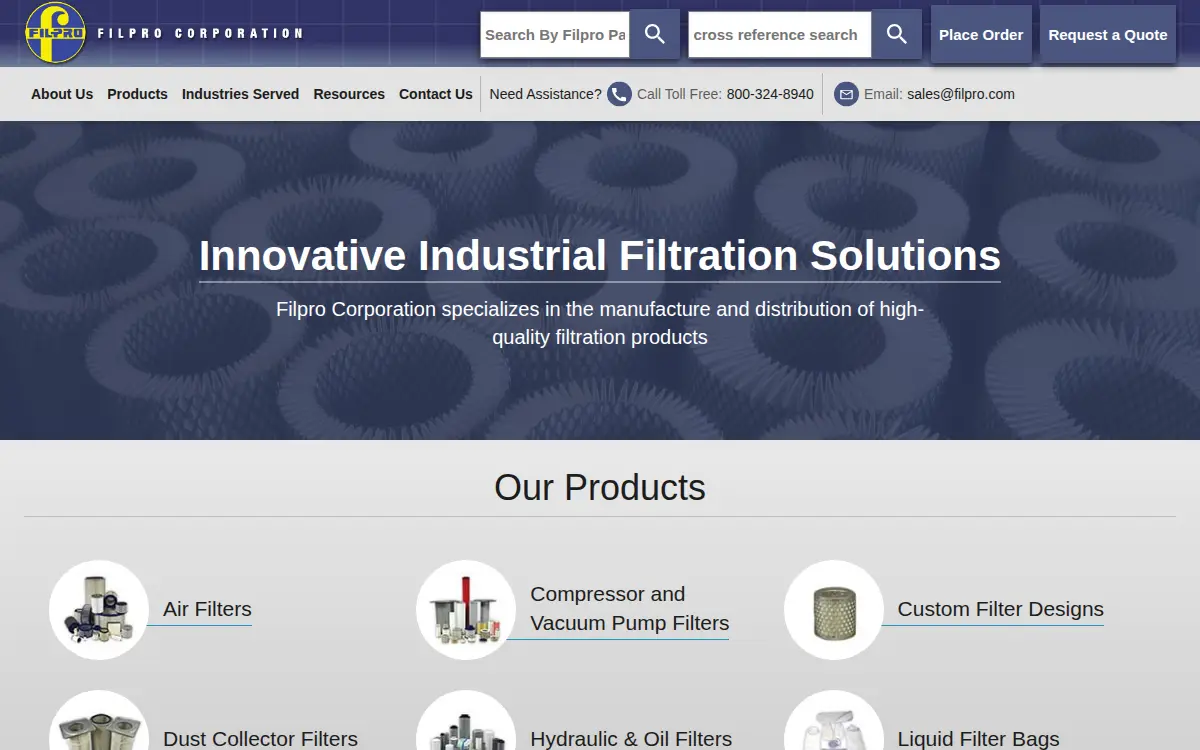 Homepage of Filpro CORP
