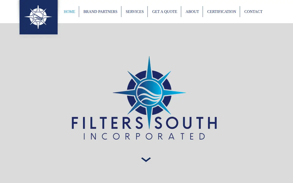 Homepage of Filters South, INC.
