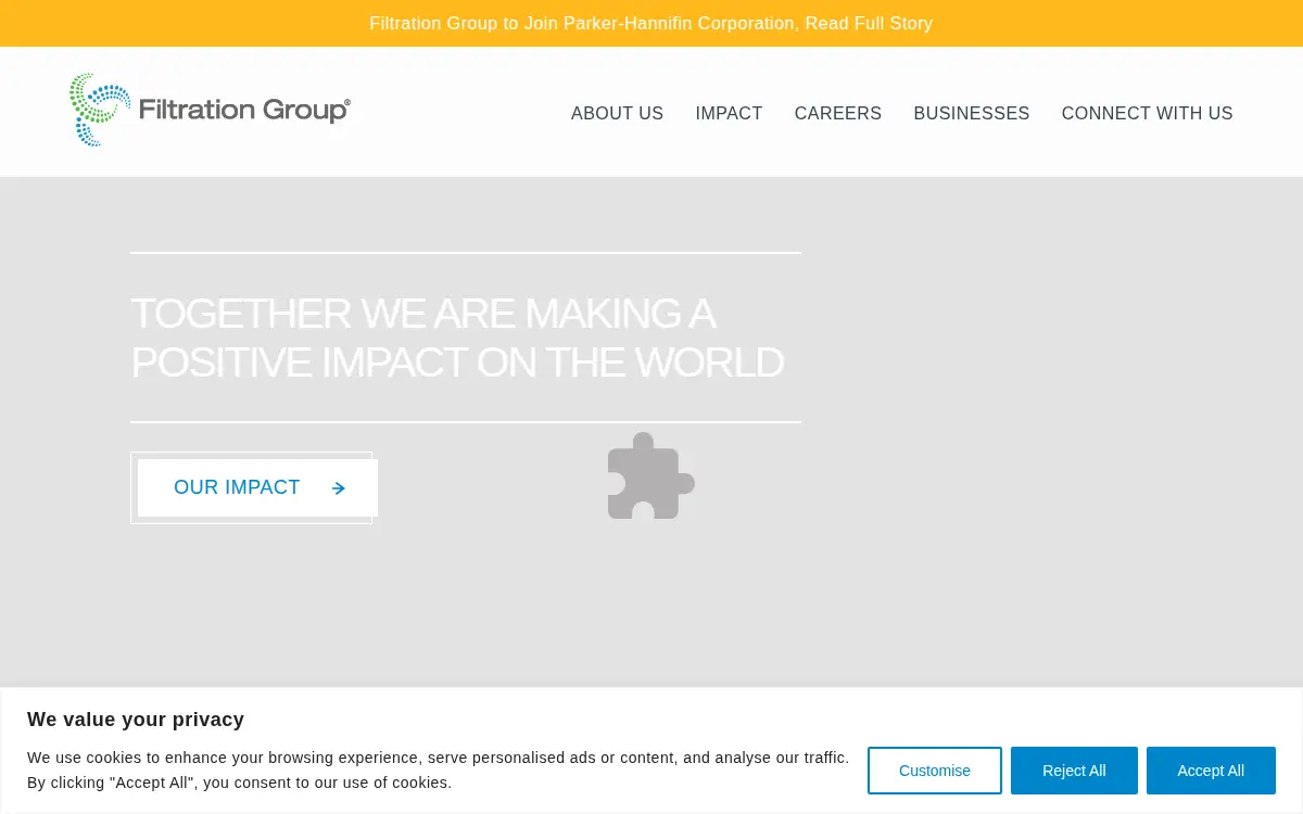 Homepage of Filtration Group Corporation