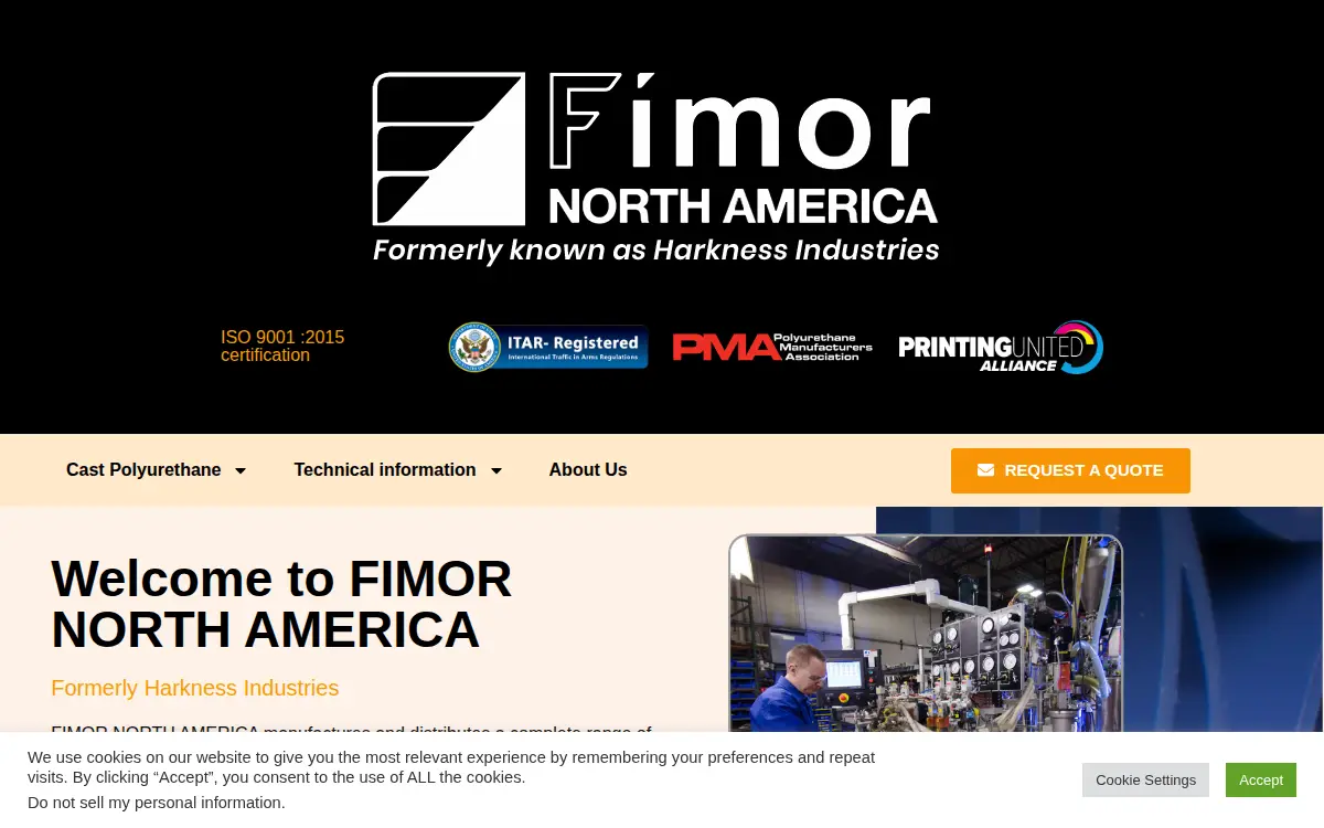 Homepage of Fimor North America, INC.