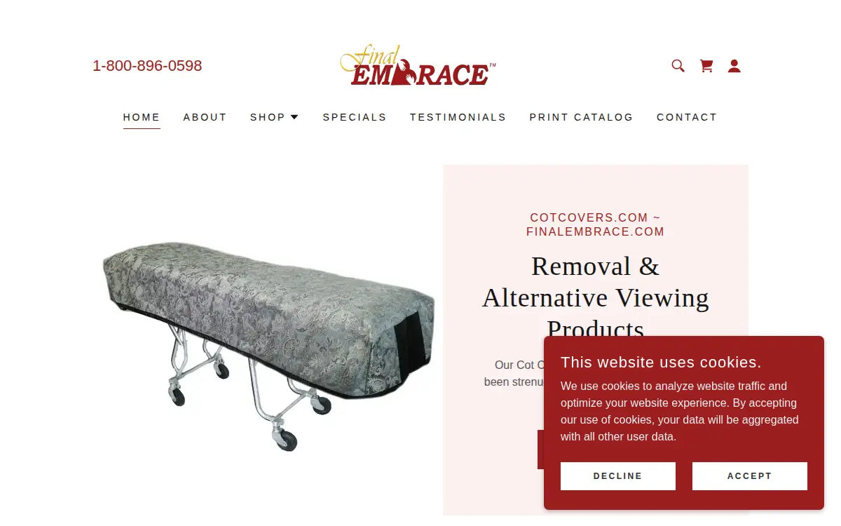 Homepage of Final Embrace LLC