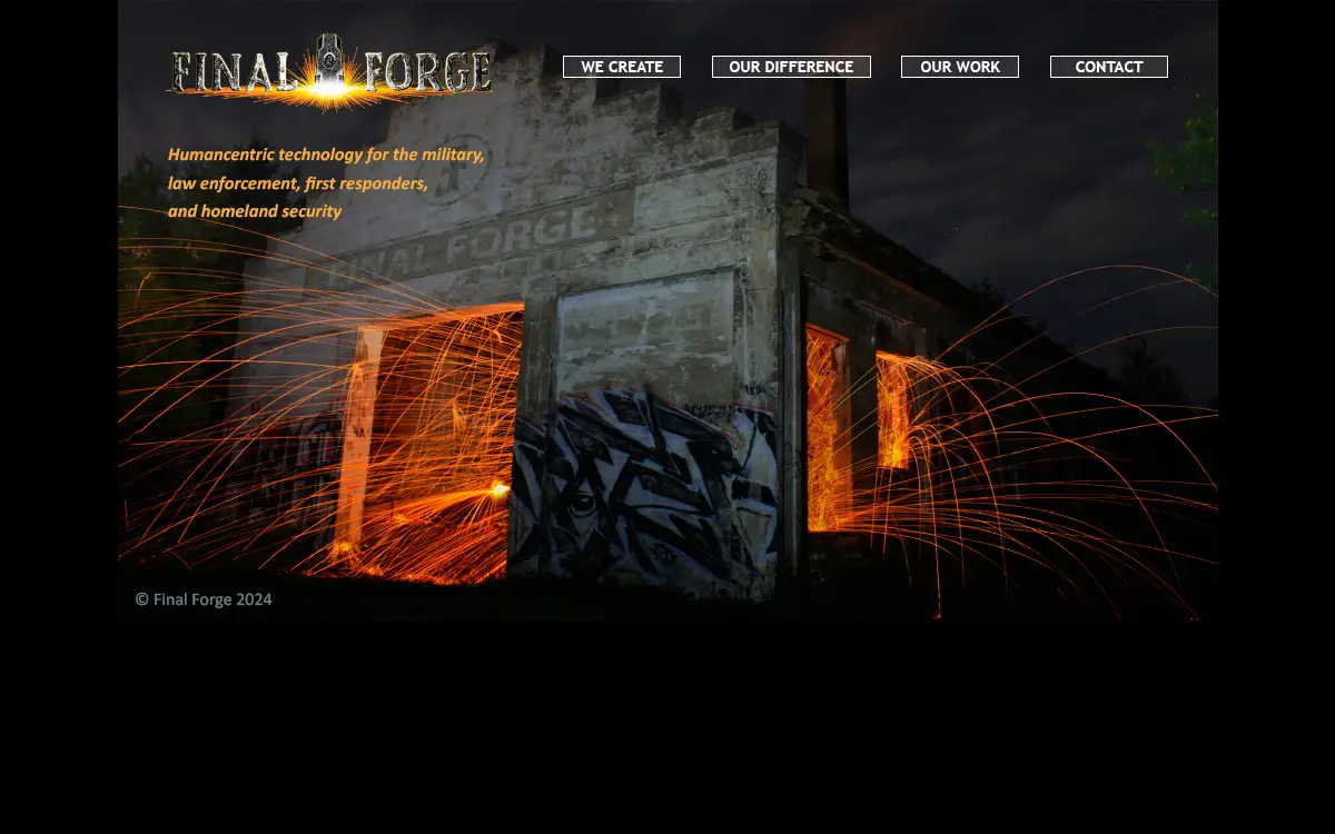 Homepage of Final Forge LLC
