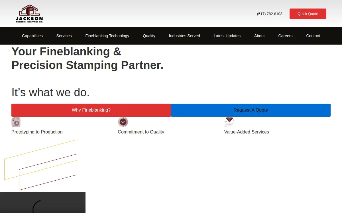 Homepage of Jackson Precision Industries INC