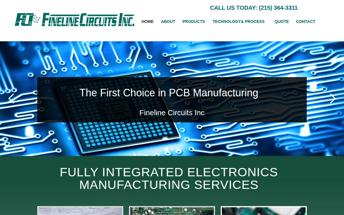 Homepage of Fineline Circuits INC