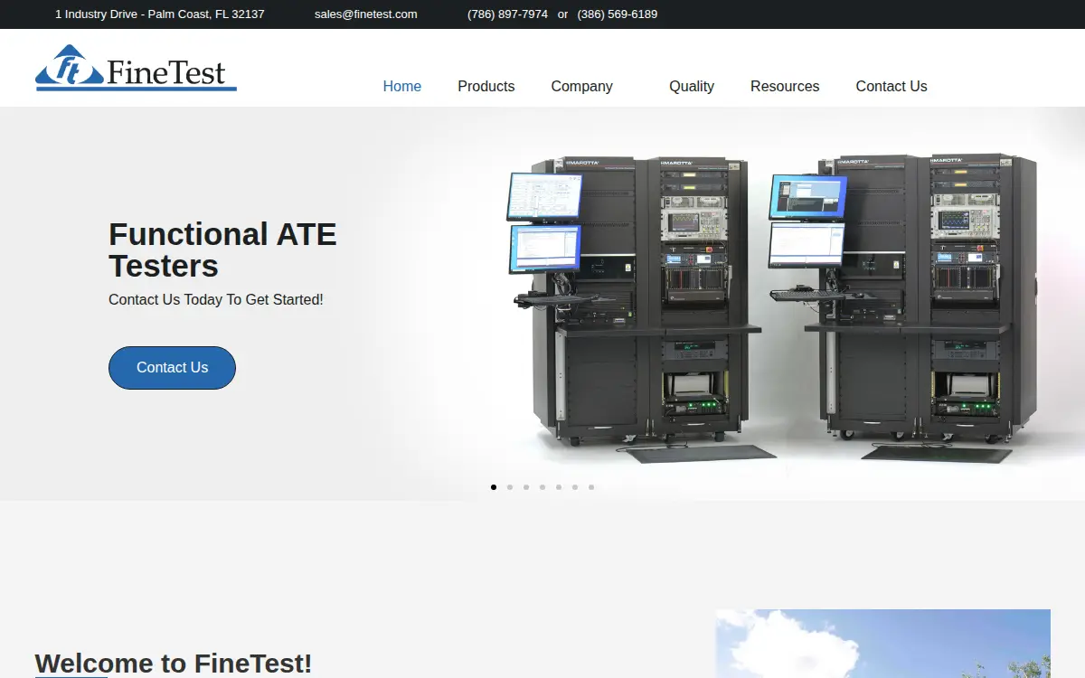 Homepage of Finetest INC.