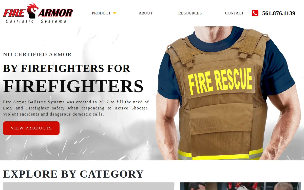 Homepage of Fire Armor L.l.c.