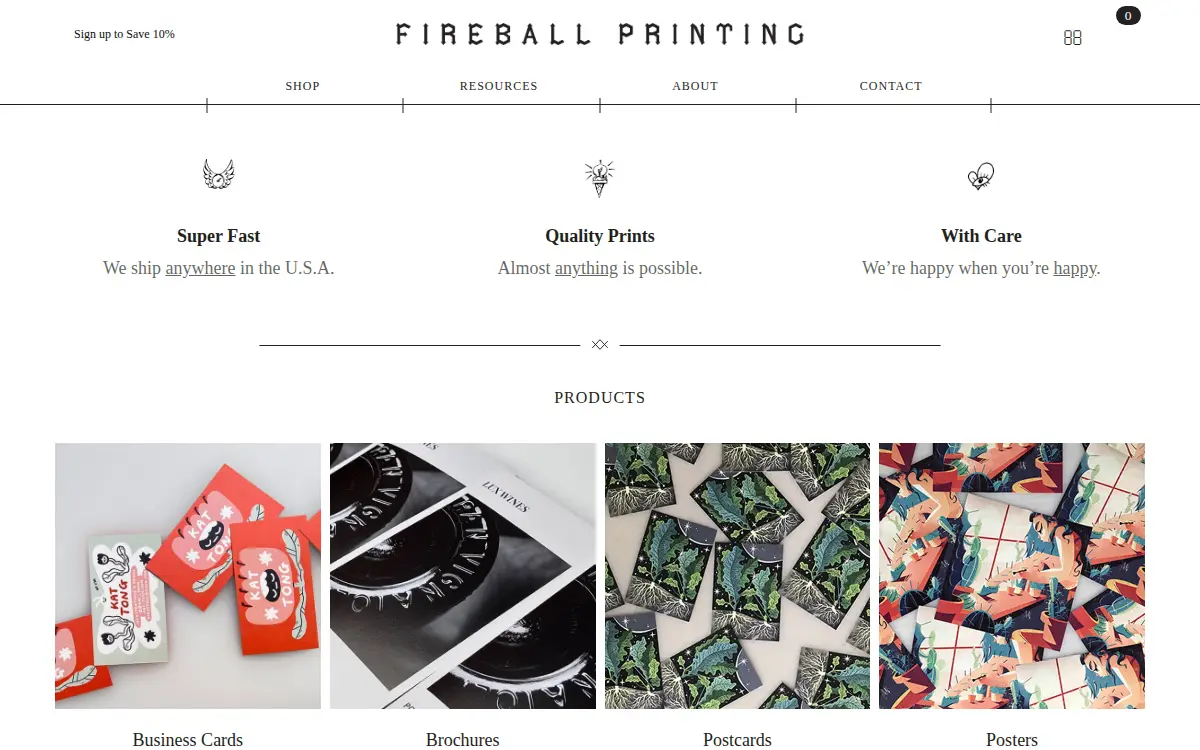 Homepage of Fireball Printing LLC