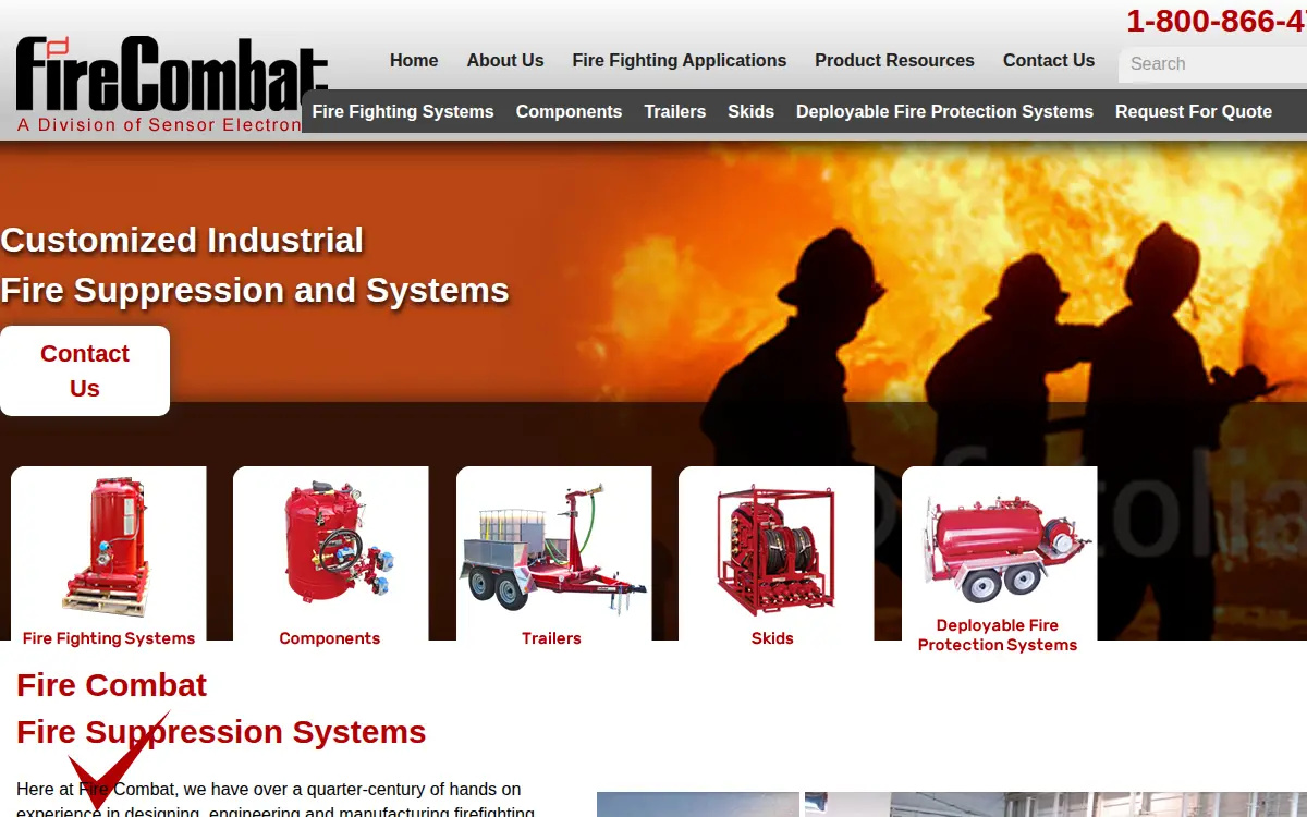 Homepage of Fire Combat, INC.