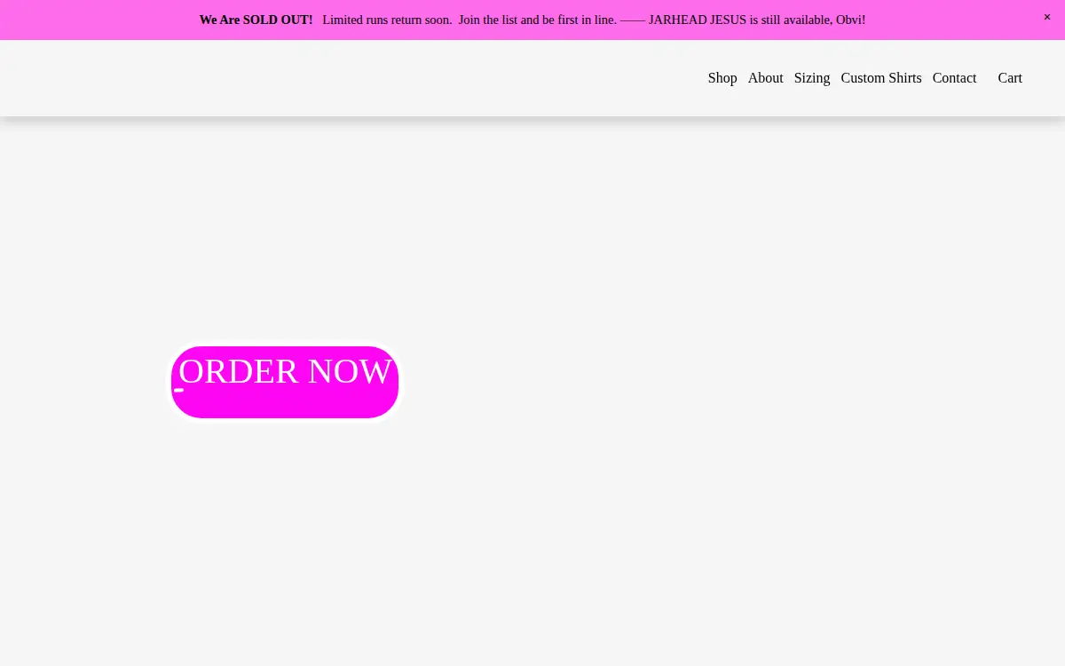 Homepage of Fire Ready Aim Apparel, LLC