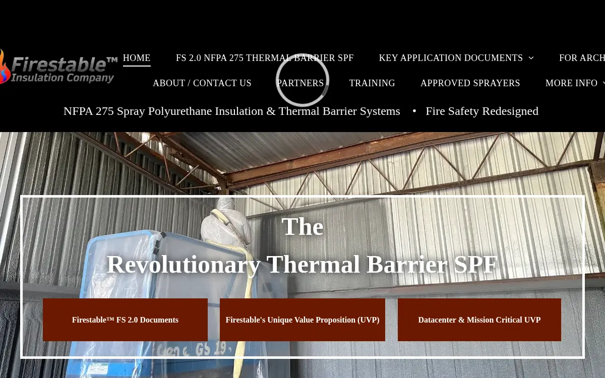 Homepage of Firestable Insulation Company