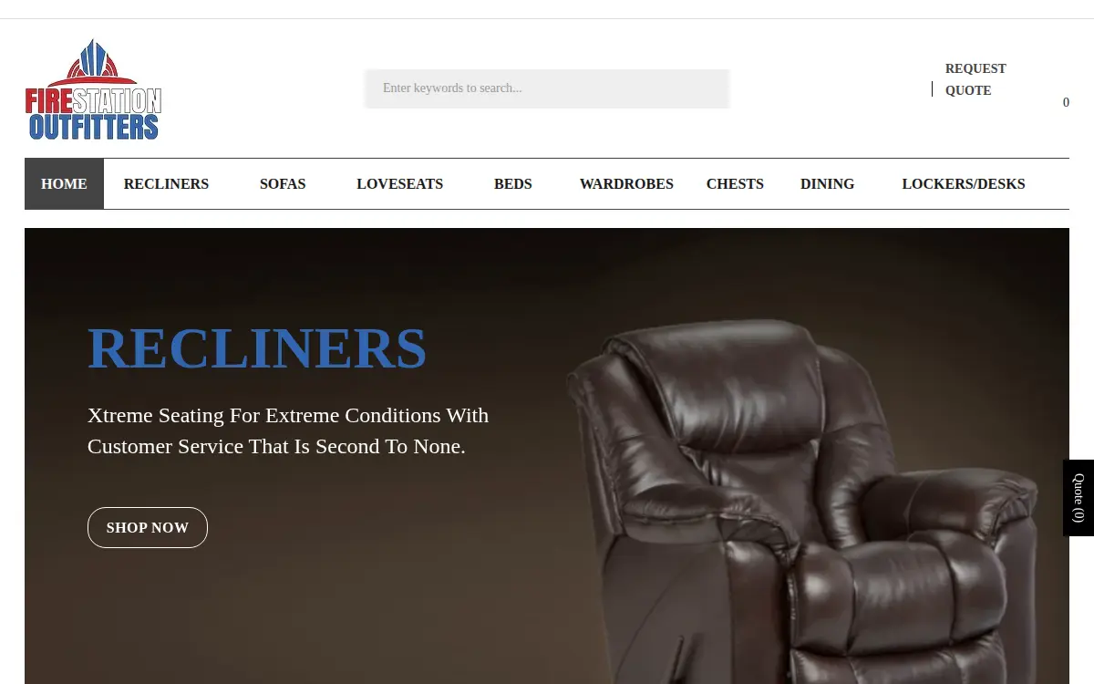 Homepage of Fire Station Outfitters LLC