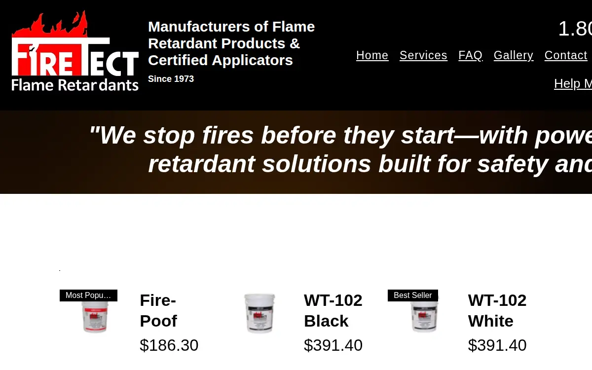 Homepage of Firetect, INC